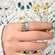 thumbnail image 5 of Anillo floral, anillo giratorio de plata con margaritas, anillo de ansiedad, anillo giratorio de plata con margaritas, calidad superior, 5 of 9