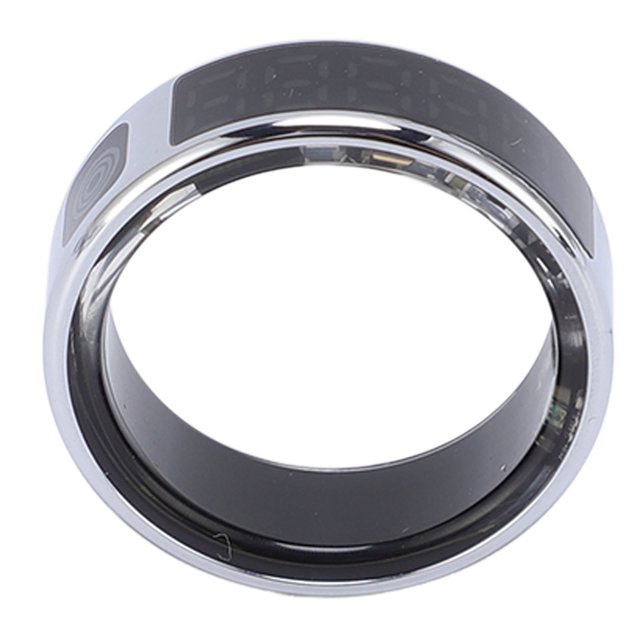 Stainless Smart Ring with APP Display Screen Multiple Sports Modes IP68 Water Resistant Stainless Steel 18mAh Smart Fitness Ring for Cycling Running