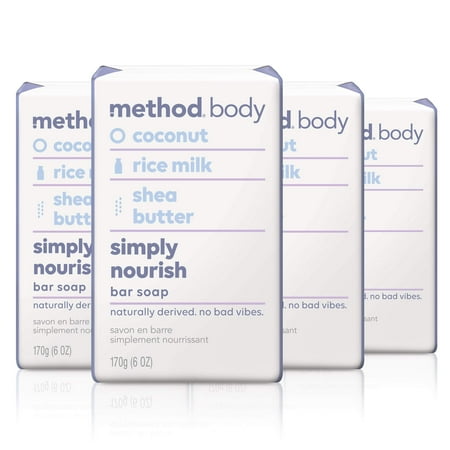 Method Bar Soap, Simply Nourish, Packaging May Vary, 6 Ounce (Pack Of 4)