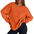 thumbnail image 2 of Women’s Basic Crew Neck Long Sleeve Sweatshirt – Lightweight and Soft Casual Pullover, Perfect for Autumn Winter Daily Outfit, Versatile Matching Style Saffron, 2 of 4
