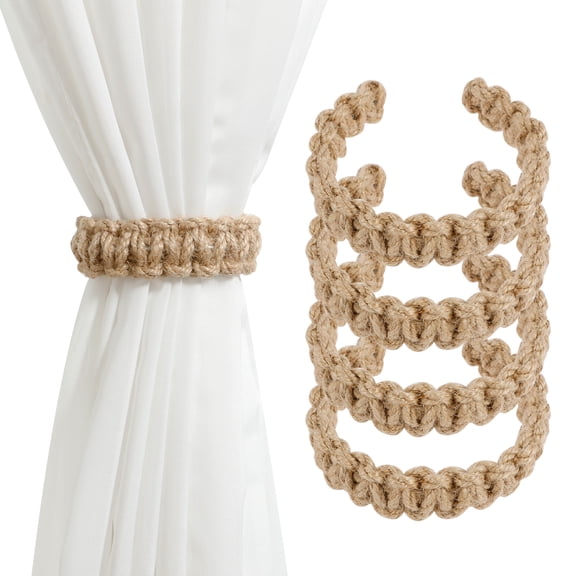 8 Pcs Curtain Tiebacks Cotton Rope Curtain Ties Decorative Handmade Braided Drapery Tiebacks Multipurpose Curtain Holdbacks for Home Bedroom Office Patio
