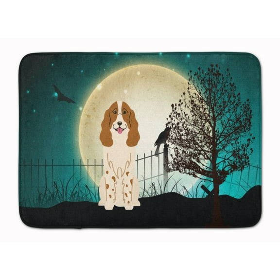 Halloween Scary Russian Spaniel Machine Washable Memory Foam Mat