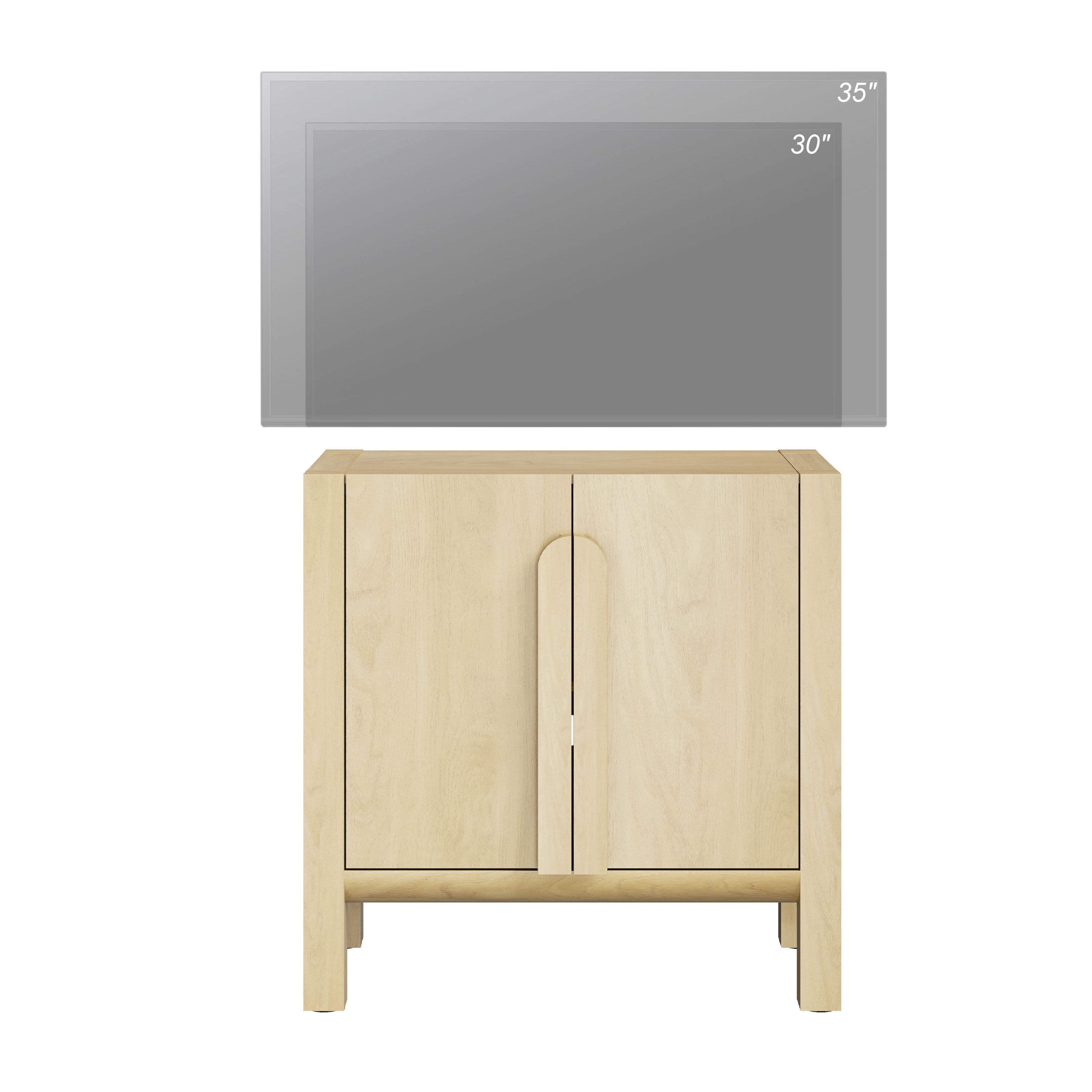 31.5" Mid-Century Modern TV Stand with Storage, Entertainment Center with 2 Doors and Adjustable Shelves,Wooden TV Console for Living Room
