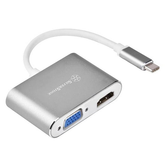 SilverStone Technologies  USB Type-C to VGA & HDMI Adapter, Charcoal