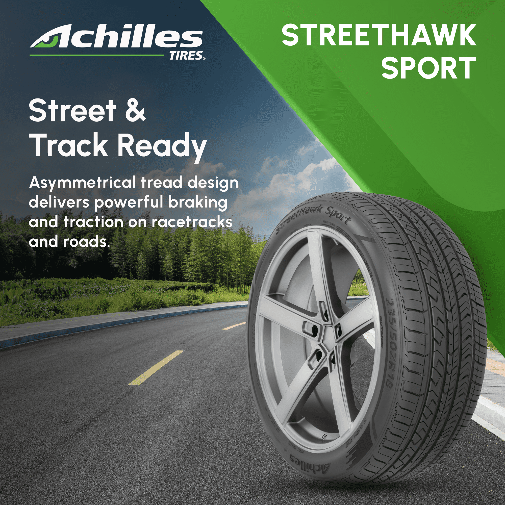 Achilles Street Hawk Sport UHP 225/45ZR18 95W XL Passenger Tire