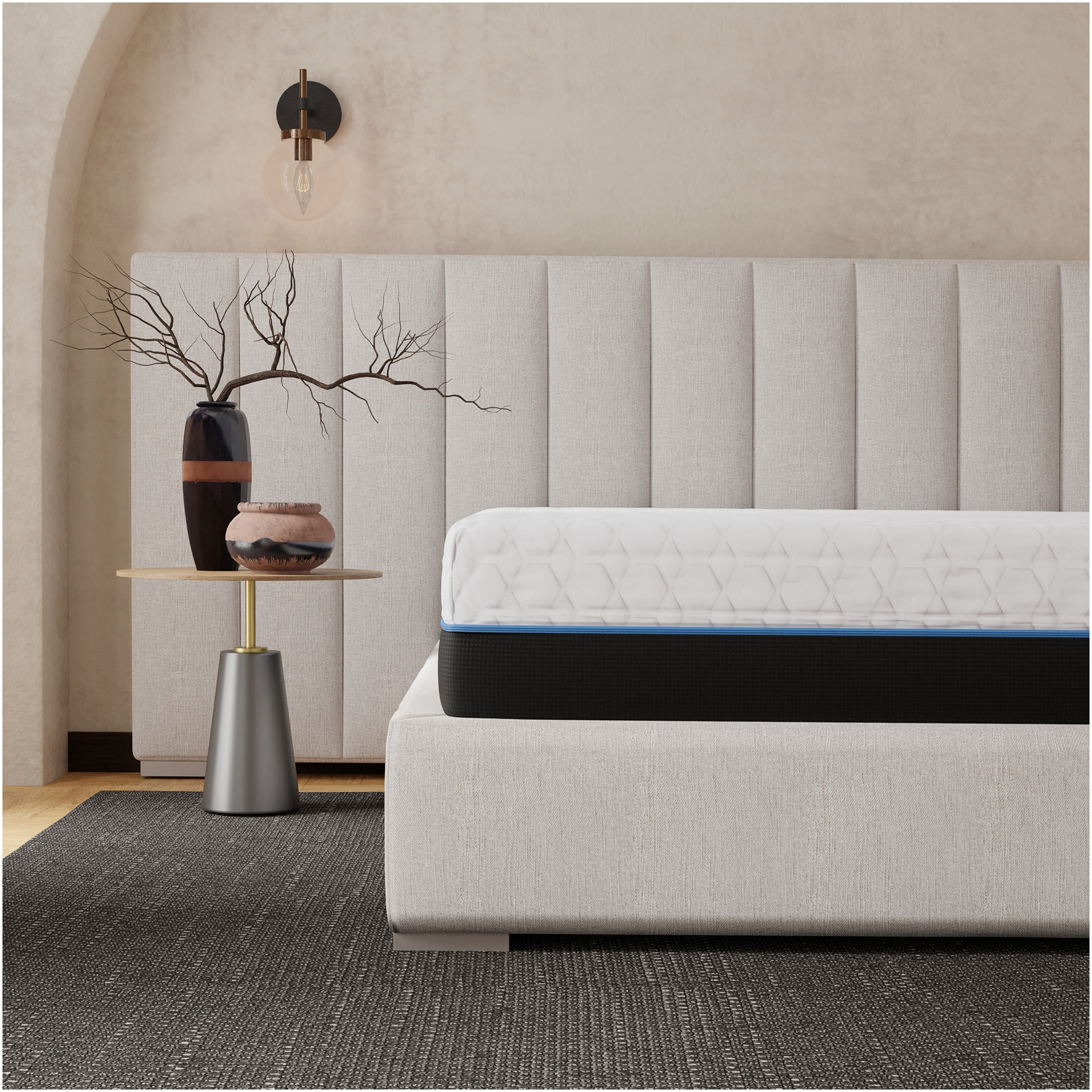 JERFIT 12 Inch King Size Copper Gel Memory Foam Mattress, Cooling Phase-Change Cover, CertiPUR-US Certified, Medium Firm Support for Back Pain Relief