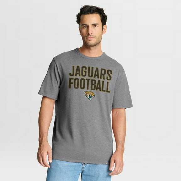 Men's Fanatics Heather Gray Jacksonville Jaguars First Down Tribute Tri-Blend T-Shirt