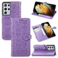 thumbnail image 1 of Funda Cartera FOXDOCK para Samsung Galaxy S21 Ultra , Flip PU con Relieve de Gatos y Perros, Tarjetero y Soporte, 1 of 6