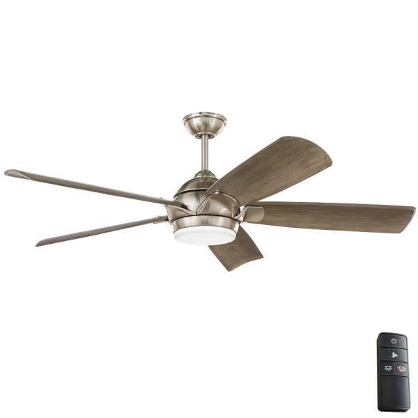 Home Decorators Collection Camrose 60 In Integrated Led Brushed Nickel Ceiling Fan With Light Kit And Remote White Color Changing Technology New Open Box Com - Home Decorators Collection Fan Installation Video