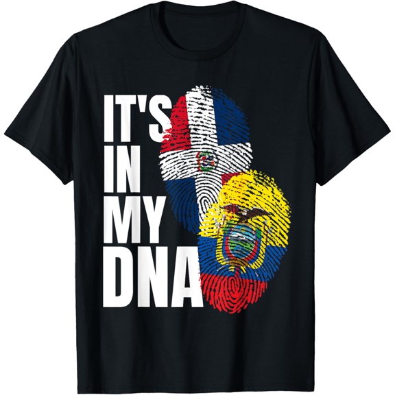 Playful Comfort Tee - Ecuadorian And Dominican Mix DNA Flag Heritage Gift T-Shirt