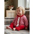 thumbnail image 3 of Cjfdfy Toddler Baby Girls Christmas Outfit Long Sleeve Plaid Tops With Bell Bottom 2 Piece Set Cute Santa Claus Christmas Tree Embroidery Christmas Fall Winter Clothes, 3 of 8
