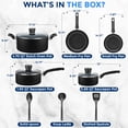 thumbnail image 3 of SereneLife 11 Piece Non Stick Pots, Pans, and Utensil Cookware Set, Black, 3 of 7