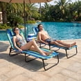 thumbnail image 2 of Costway 2 PCS Beach Chaise Lounge Chair with Face Hole Pillows & Adjustable Backrest, 2 of 10