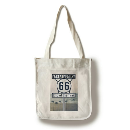 - Route 66 - End of Trail Sign - Vector - Lantern Press Artwork (100% Cotton Tote Bag - Reusable)