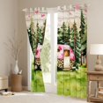 thumbnail image 3 of Castle Fairy Leopard Print Camper Black Out Curtains for Kids, Forest Art Curtains Pack of 2 (42x63 Each) for Bedroom, Pink Green, 3 of 6