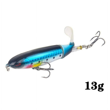 1Pcs Whopper Plopper Fishing Lure 10cm 11cm 14cm Artificial Hard Topwater Popper Bait with Rotating Tail Wobbler Fishing Tackle