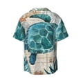 thumbnail image 2 of Balery Watercolor Sea Turtle Men's Casual Button Down Shirt Short Sleeve Textured Summer Cuban Beach Shirts-Large, 2 of 7
