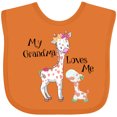 thumbnail image 3 of Inktastic My Grandma Loves Me Giraffe Boys or Girls Baby Bib, 3 of 4