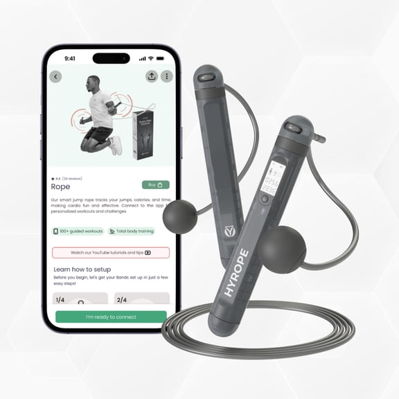 Smart Jump Rope with AI Powered Fitness Tracking,  Lifetime Fitness App Access, Adjustable for Men, Women, Cardio Workout, Weight Loss, Home Gym Exercise Equipment, Cordless Skipping Balls Included