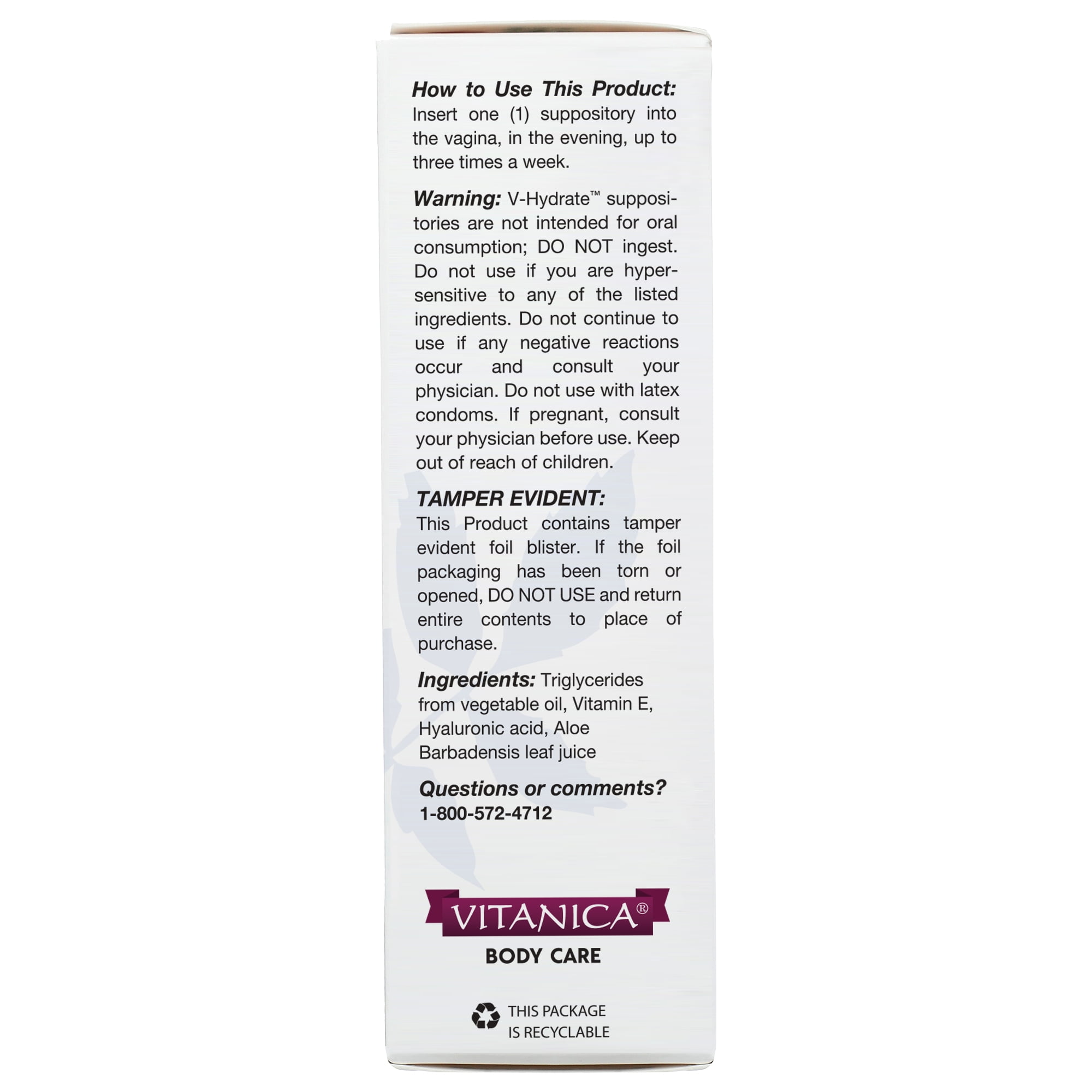 Vitanica V-Hydrate, 24 suppositories