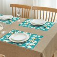 thumbnail image 3 of Turquoise Daisy Flower Pattern Summer Placemats Table Placemats Set Of 4-Linen Kitchen Washable Placemats Table Mats 11.8"x17.7" Non-Slip Heat Resistant, 3 of 6