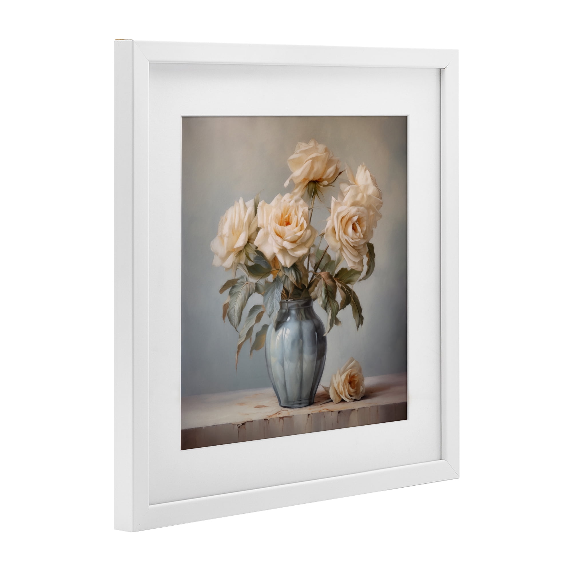 Stupell Industries Vintage Rose Paragon White Framed Print Under Glass, design by Steve Hunziker