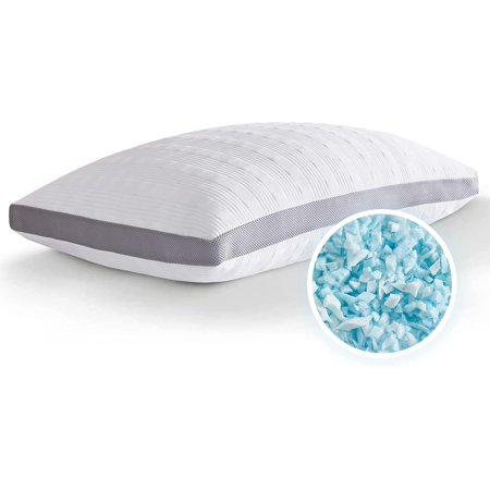 Cooling Pillows King Size Set of 2,Shredded Memory Foam Bed Pillows for Sleeping, Supportive King Pillows for Back & Side Sleepers,Adjustable 2 Pillows King Size with Removable Cover