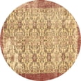 thumbnail image 1 of Ahgly Company Indoor Round Abstract Brown Contemporary Area Rugs, 3' Round, 1 of 4