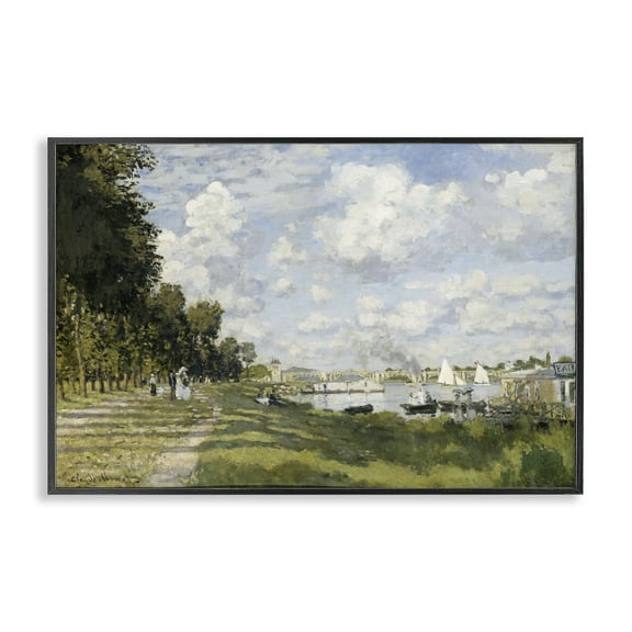 Stupell Industries Classic Monet Bassin d'Argenteuil Landscape & Nature Painting Black Framed Art Print Wall Art, 18 x 12