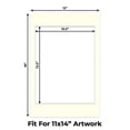 thumbnail image 2 of Cream Linen Picture Frame Mat for 12x18 Frames - Fits 11x14 Photos - 10 Mats, 2 of 7