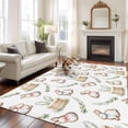 thumbnail image 3 of Cute Rabbits Area Rug 5x7 Washable Rug Non Slip Spring Eucalyptus Leaves Farmhouse Large Area Rug Soft Stainresistant Indoor Floor Carpet for Living Room Bedroom Home Office Dining Room Nursery, 3 of 8