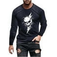 thumbnail image 2 of ZOYOEN Mens Halloween Ghost T Shirts- Long Sleeve Crewneck Casual Celebrate Cool Clothes Navy Size XL, 2 of 5