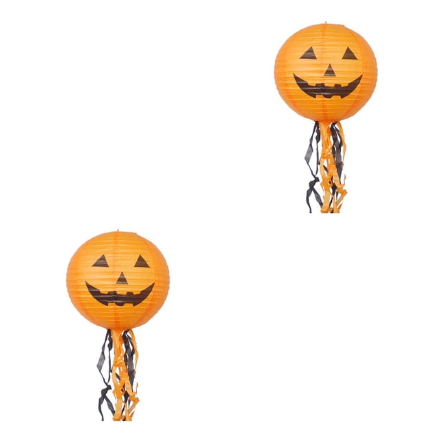 Yuarrent Linterna de papel de calabaza plegable 3D, decoraciones de Halloween, Festival de fantasmas, atmósfera, murciélago, araña, farol de papel, No.01 2piezas Yuarrent CBP095562