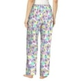 thumbnail image 3 of Xecao Butterflies on Polka Dots Women's Straight Lounge Pajama Pants: The Epitome of Relaxed Sleepwear, 3 of 9