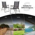 thumbnail image 6 of GVN Set of 2 Patio Folding Sling Back Camping Deck Chairs-Black, Outdoor Furniture Chairs for Backyard, Porch, Garden, Poolside, 6 of 7