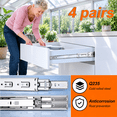 16 Inch Drawer Slides 4 Pairs (8pcs) Soft Close 3 Fold Full Extension ...