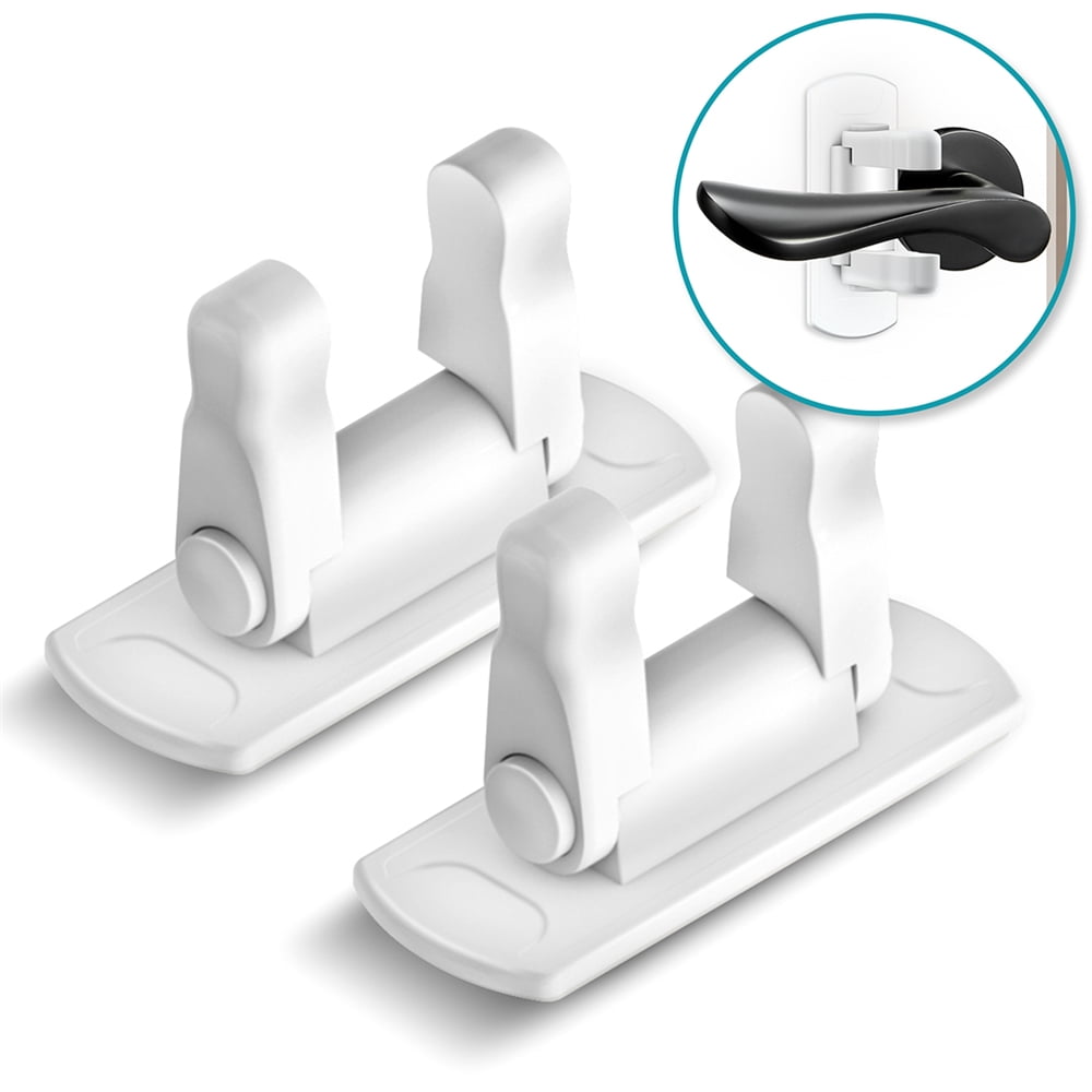 Baby Safety Lever Door Locks, 2 Pack Adhesive Baby Proof Door Lever