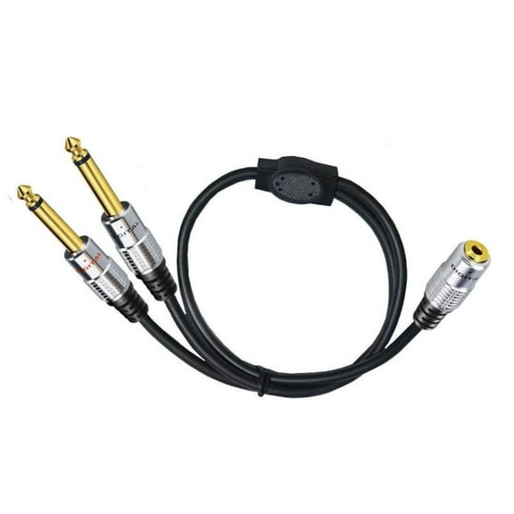 3.5mm to Dual 6.35mm Stereo Cable 1/8 Mini Jack to 2x6.35mm Y Splitter Adapter