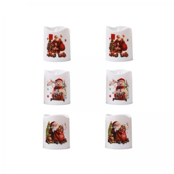Vela sin llama,Velas navideñas sin llama parpadeantes LED,Juego de decoración de velas electrónicas sin llama decorativas,Velas eléctricas,adorno de escritorio,decoración navideña,Lindo