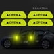 thumbnail image 4 of Riwesomey Pegatinas para puerta de coche, 4 Uds., marca de advertencia de seguridad Universal, cinta reflectante abierta, pegatina para casco de Herramientas de reparación de automóviles verde Riwesomey VI1009-02B, 4 of 6