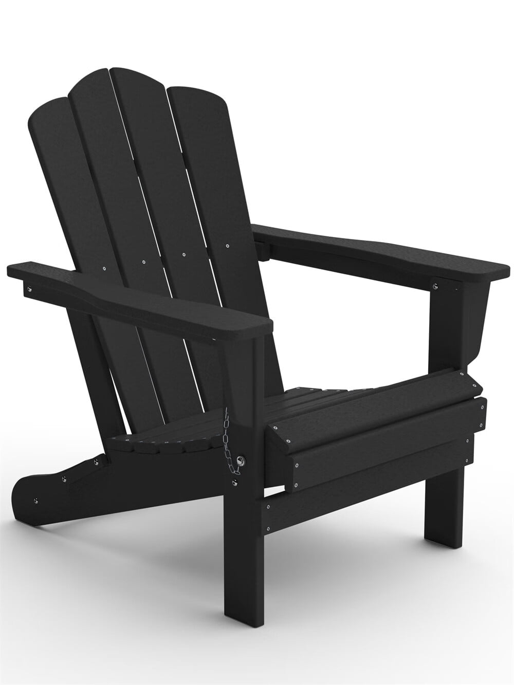 VOUA Folding Adirondack Chair Resin Outdoor Patio Furniture, Black
