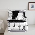 thumbnail image 5 of Erosebridal Geometric Honeycomb Bedding Set,Abstract Beehive Buffalo Check Comforter Setfor Teen Men Black White Silver Grey Stripe Down Comforter Geometry Grid Bed Set, 5 of 6