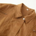 thumbnail image 5 of Gamivast Jacket Women Suede Oversized Zip up Lapel Neck Jacket with Zipper Pockets Trendy Long Sleeve Button Coats Fall Fashion Elastic Hem Outerwear Winter Clothes for Cold Weather, 5 of 6