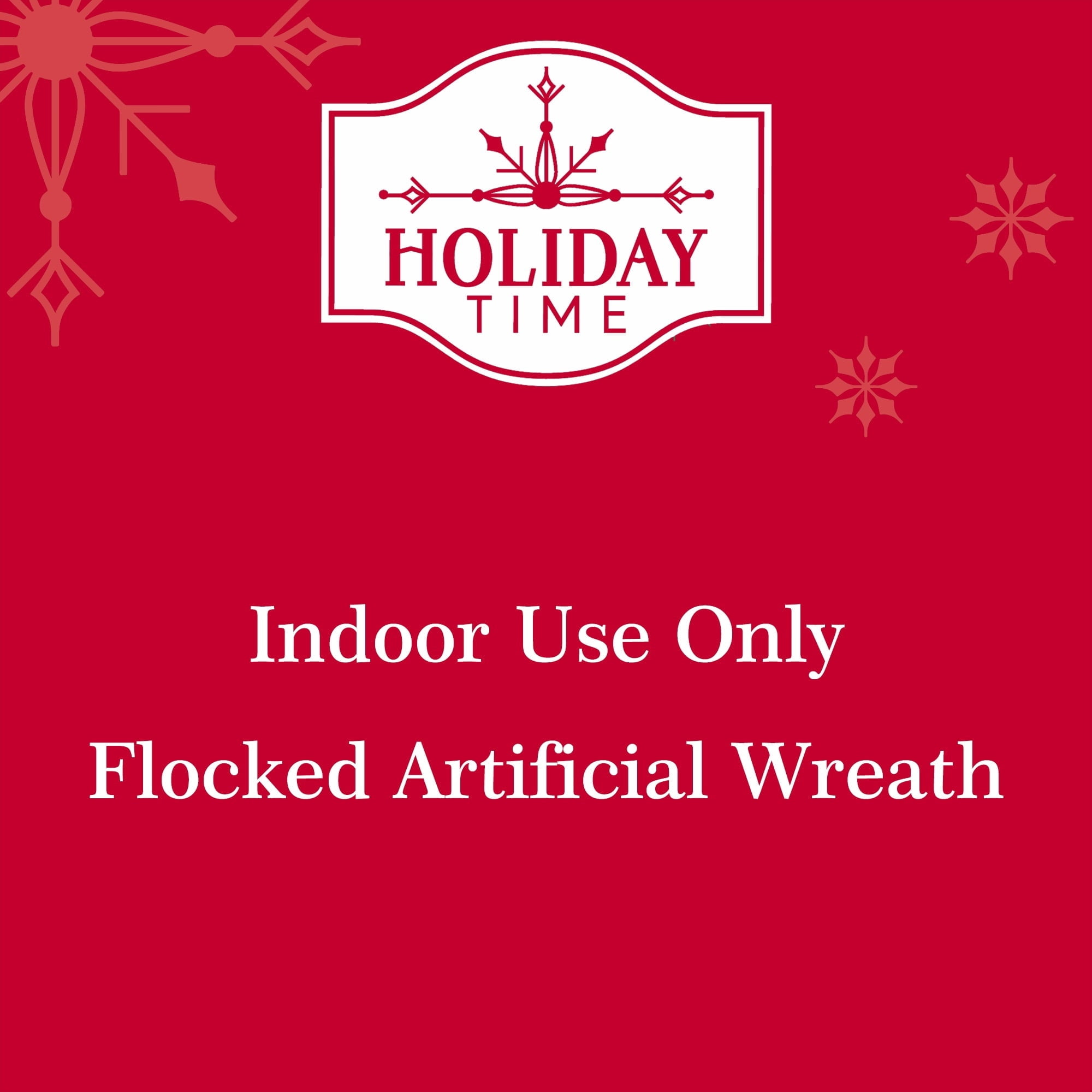Snow-Flocked Evergreen Artificial Christmas Wreath, Green and White, 24", by Holiday Time