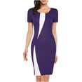 thumbnail image 2 of SMihono Robes Bohèmes d'Été pour Femmes Grande Taille Mode Col Rond Manches Courtes Extensible Ajustée Jupe Crayon Moulante Longueur Mini, 2 of 8