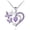 Purple, variant on HCBY Mother's Day Pink Heart Butterfly Necklace, Two-tone Inlaid Crystal Pendant for Mom, Sentimental Adjustable Chain Jewelry Gift, Elegant Birthday Present for Mother Grandma Her