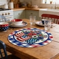 thumbnail image 5 of OAVQHLG3B American Flag Vases Flowers 4th of July Round Placemats Set of 4, 14 Inch Patriotic Memorial Day Round Table Mats for Dining Decoration, 5 of 6