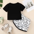 thumbnail image 4 of OLLUISNEO 9-12 Months Infant Baby Boys Clothes Baby Boy Short Sleeve Top + Shorts 2Pcs Outfits Set Black, 4 of 9