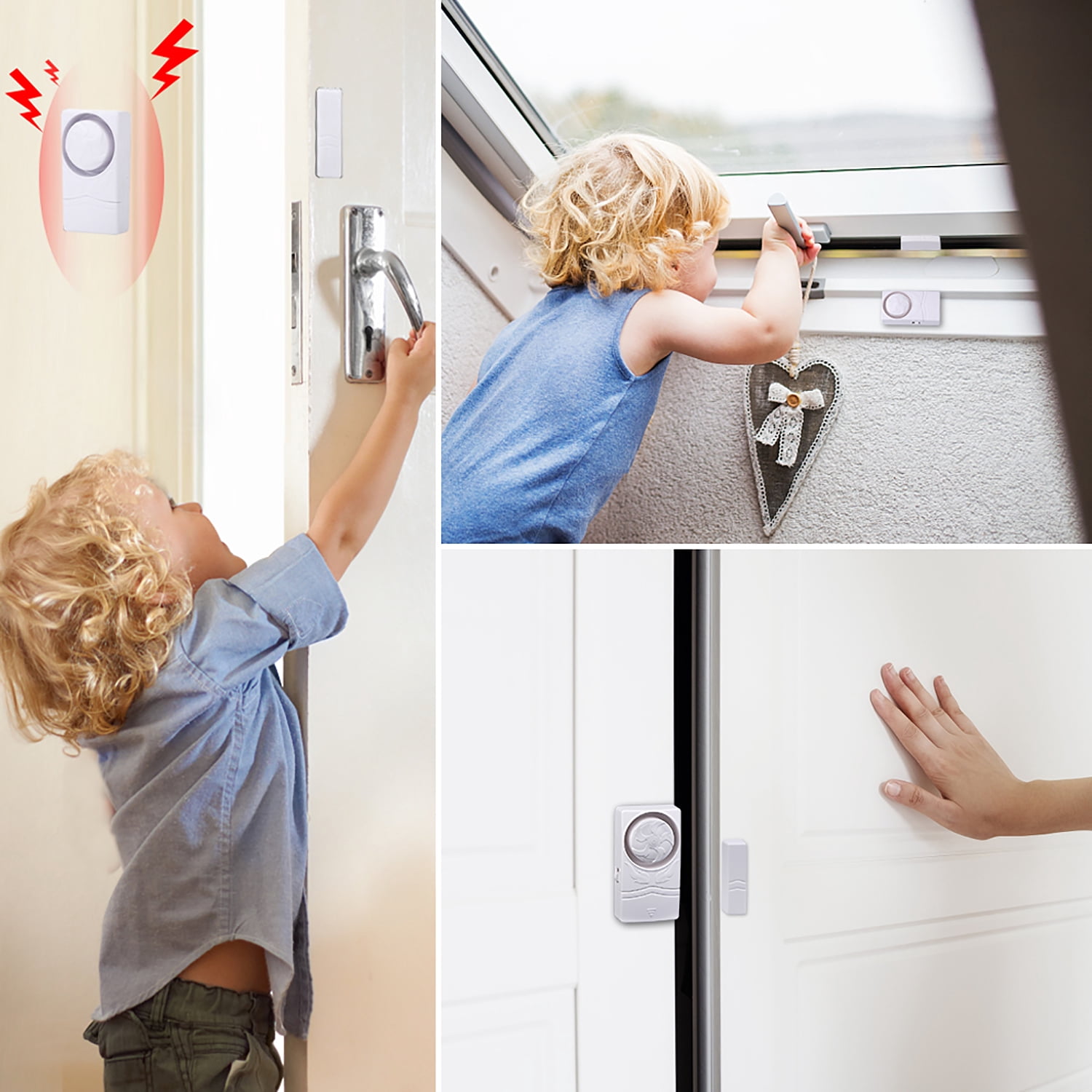 Wsdcam Door and Window Alarm for Home Magnetic Window Alarm Sensors for Home Security, Loud 110dB - 8 Pack