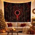 thumbnail image 3 of Menacing Serpent with Winged Gargoyles in Occult Scene, Eerie Gothic for Horror Fans, Mystical Wall Art Decor, Halloween Gift, Tapestry Wall Hanging for Bedroom and Living Room, 3 of 7